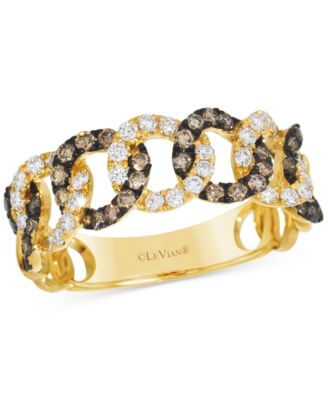 Le Vian - Vanilla Diamond & Chocolate Diamond Chain Link Inspired Ring (3/4 ct. t.w.) in 14k Gold