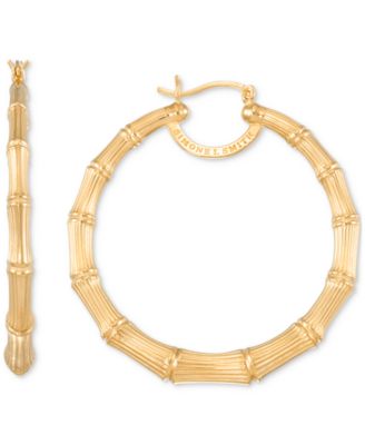 Simone I. Smith - Bamboo Hoop Earrings in 18k Yellow Gold Over Sterling Silver