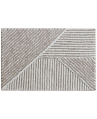 Décor Studio - Luna Stripe Skid-Resistant Bath Rug, 20" x 30"