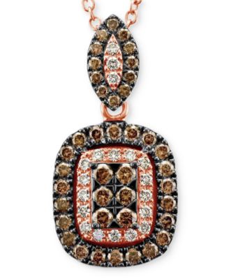 Le Vian - Diamond Square Cluster 20" Pendant Necklace (3/4 ct. t.w.) in 14k Rose Gold