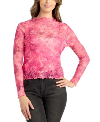 BCX - Juniors' Lace Mock-Neck Top