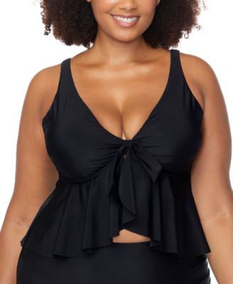 Raisins Curve - Trendy Plus Topanga Peplum-Trim Bra Bikini