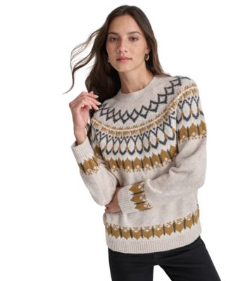 DKNY Jeans - Women's Fair Isle Crewneck Raglan Sweater