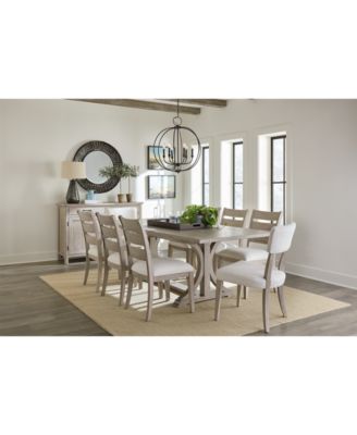 Furniture - Sadie 9-Pc. Rectangular Dining Set (Table, 6 Ladder Back Chairs & 2 Upholstered Side Chairs), Created for Macy's