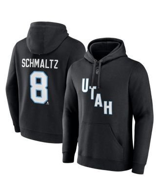 Fanatics - Men's Nick Schmaltz Black NHL Utah Authentic Stack Name Number Tri-Blend Pullover Hoodie