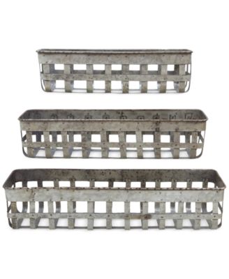 3R Studio - Set of 3 Open-Weave Iron Baskets
