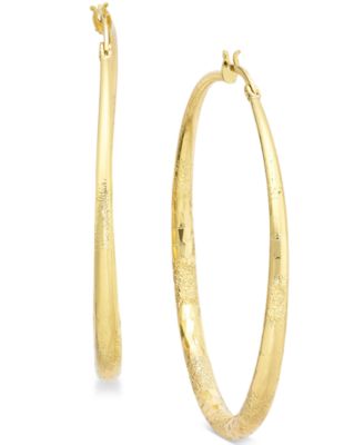 I.N.C. International Concepts - Gold-Tone Large Diamond-Cut Hoop Earrings, 2.3"