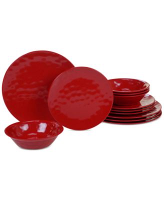 Certified International - Red 12-Pc. Dinnerware Set, Service for 4