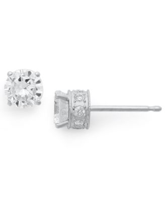 Macy's - Diamond Filigree Stud Earrings in 14k White Gold (1-1/2 ct. t.w.)