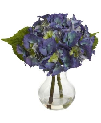 Nearly Natural - Blooming Hydrangea w/Vase Arrangement