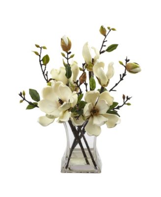 Nearly Natural - Magnolia Arrangement w/Vase