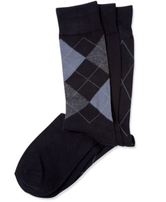 Perry Ellis Portfolio - Socks, Dress 3 Pack Rayon From Bamboo Pattern