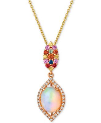 Le Vian - Multi-Gemstone (1-3/8 ct. t.w.) & Vanilla Diamond (1/8 ct. t.w.) 20" Pendant Necklace in 14k Rose Gold
