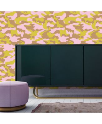 Tempaper - Glammo Pink, Lemon & Gold Self-Adhesive Wallpaper