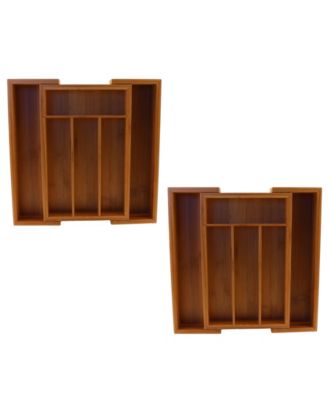 BergHOFF - CooknCo Bamboo 6-Slot Expanding Flatware Organizer, Set of 2