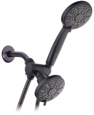 Aquadance - High-Pressure 48-Setting Dual Shower Head Combo with Extra-long 6 Foot Hose