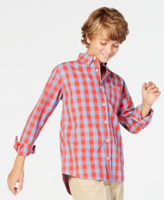 Tommy Hilfiger - Big Boy Box-Plaid Cotton Shirt