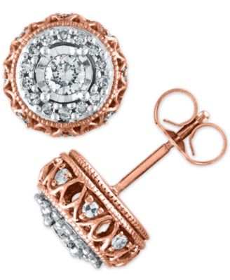 Macy's - Diamond 3/8 ct. t.w. Earring in 10K Rose Gold