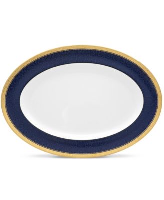 Noritake - Odessa Cobalt Gold Oval Platter, 16"