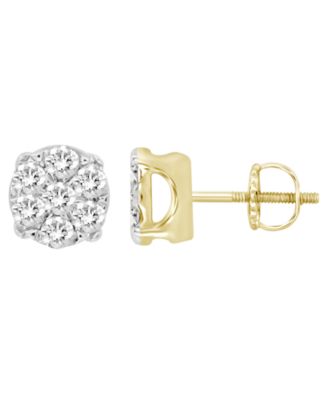 Macy's - Men's Diamond (1/4 ct.t.w.) Earring Set in Yellow Gold