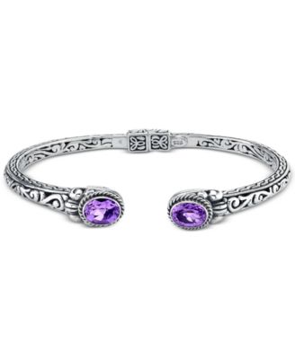 Macy's - Amethyst Scrollwork Cuff Bracelet (3-5/8 ct. t.w.) in Sterling Silver