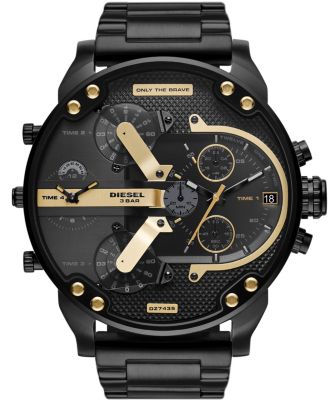 Diesel - Men's Big Daddy Chronograph Black Stainless Steel Bracelet 57mm