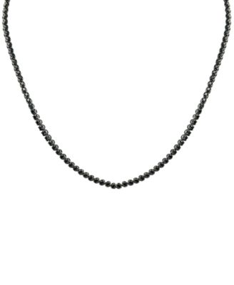 Macy's - Black Diamond 20" Statement Necklace (10 ct. t.w.) in Sterling Silver