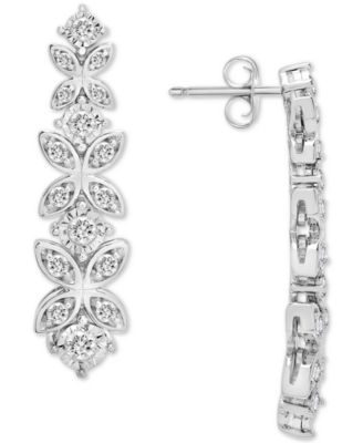 Wrapped in Love - Diamond Butterfly Drop Earrings (1 ct. t.w.) in Sterling Silver