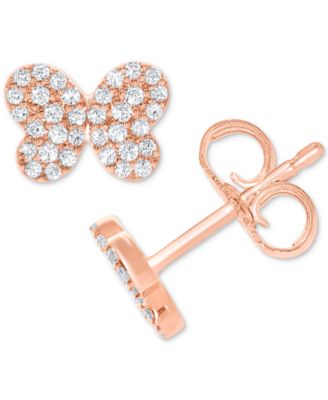Macy's - Diamond Pav&eacute; Butterfly Stud Earrings (1/5 ct. t.w.)