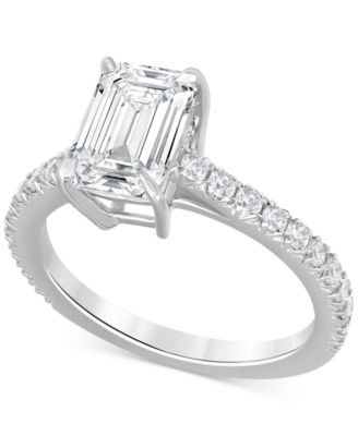 Badgley Mischka - Certified Lab Grown Diamond Emerald-Cut Engagement Ring (2-1/2 ct. t.w.) in 14k Gold