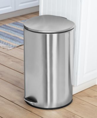 Honey Can Do - 40-Liter Semi-Round Stainless Steel Step Trash Can with Lid