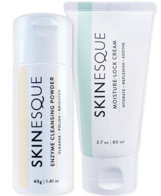 Skinesque - The Skinesque Essentials: Enzyme Cleansing Powder, Moisture Lock Cream, Set of 2