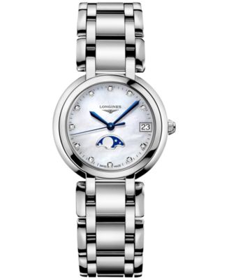 Longines - Women's Swiss Automatic Diamond (1/20 ct. t.w.) Stainless Steel Bracelet Watch 30mm