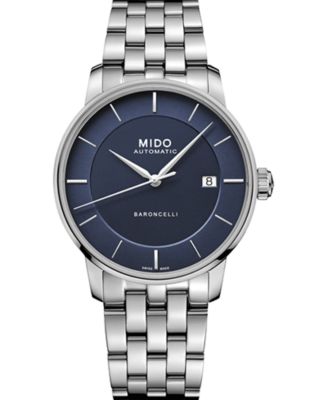 Mido - Men's Swiss Automatic Baroncelli II Signature Stainless Steel Bracelet Watch 39mm