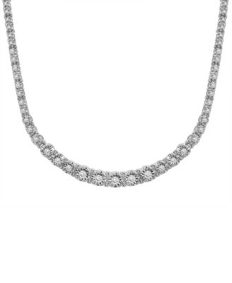 Wrapped in Love - Diamond Graduated 17" Collar Necklace (1 ct. t.w.) in Sterling Silver