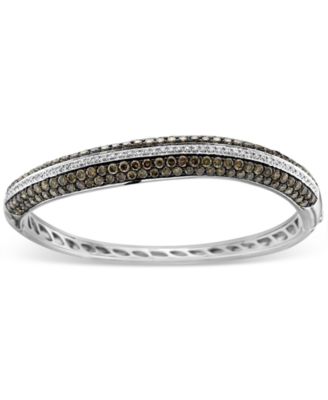 Le Vian - Chocolate Diamond (6-1/20 ct. t.w.) & Vanilla Diamond (3/8 ct. t.w.) Pav&eacute; Bangle Bracelet in 14k White Gold