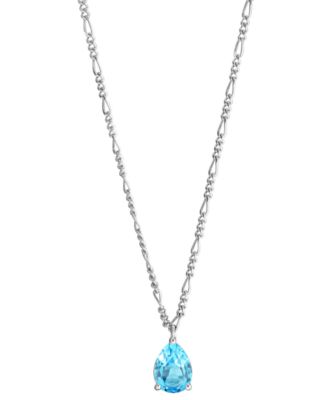 Macy's - Amethyst Pear Solitaire Pendant Necklace (1 ct. t.w.) in Sterling Silver, 16" + 2" extender (Also in Citrine, Garnet, & Peridot)