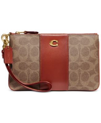 COACH - Signature Coated Canvas Small Zip-Top Wristlet