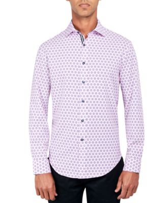 Society of Threads - Men's Men's Regular-Fit Non-Iron Performance Stretch Star Geo-Print Button-Down Shirt