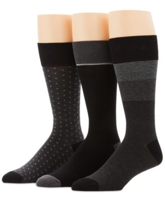 Perry Ellis Portfolio - 3-Pk. Men's Colorblocked Striped Socks