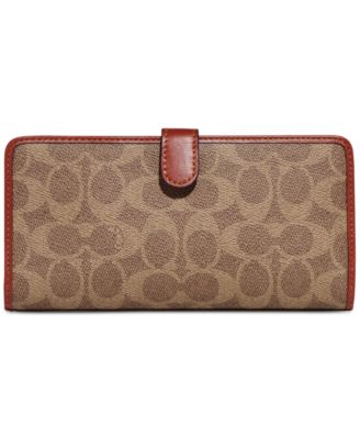 COACH - Signature Monogram Coated Canvas Skinny Wallet