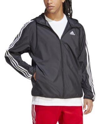 adidas - Men's Essentials Woven Three-Stripes Logo Windbreaker