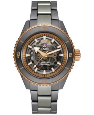 Rado - Men's Swiss Automatic Captain Cook Skeleton Gray High-Tech Ceramic & Titanium Bracelet Watch 43mm