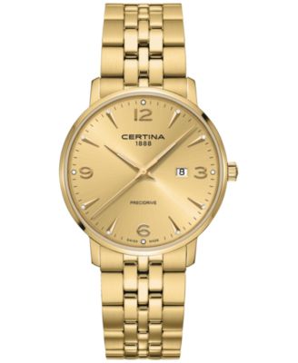 Certina - Unisex Swiss DS Caimano Gold PVD Stainless Steel Bracelet Watch 39mm