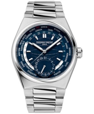 Frederique Constant - Men's Swiss Automatic Highlife Worldtimer Manufacture Stainless Steel Bracelet Watch 41mm