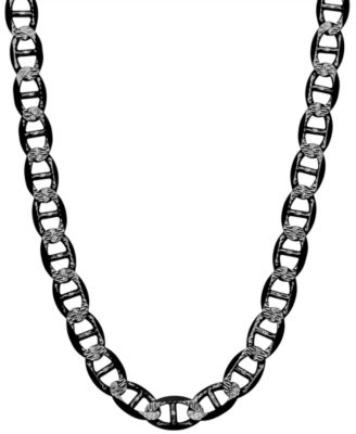 Macy's - Men's Mariner Link 22" Chain Necklace in Black Ruthenium-plated Sterling Silver