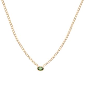 Audrey by Aurate - Green Tourmaline Bezel 18" Pendant Necklace (1/2 ct. t.w.) in Gold Vermeil