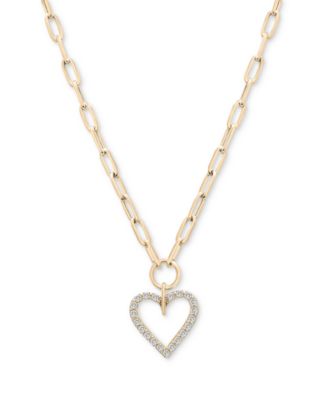 Wrapped in Love - Diamond Heart Paperclip Link 17" Pendant Necklace (1/2 ct. t.w.) in 14k Gold