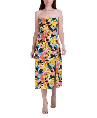 BCBGeneration - Women's Printed Open-Back Shirred Midi Dress