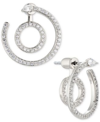 AJOA - Gold-Tone Cubic Zirconia Front Back Circle Drop Earrings